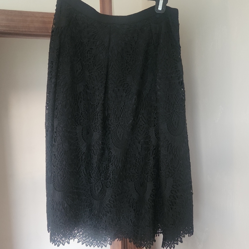Talbots Black Knee-Length A-Line Skirt